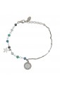 Bracciale Dvccio Donna Argento Filo Unico Lettera D Pietre Blu Verde 9ZUZKFM