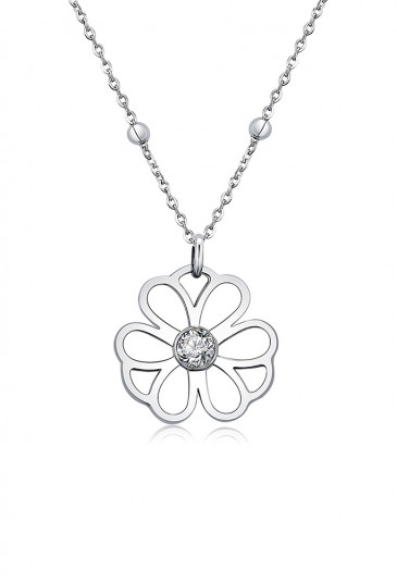 Collana Girocollo Brosway Ikebana Fiori Cristalli Swarovski Acciaio Donna BKE03