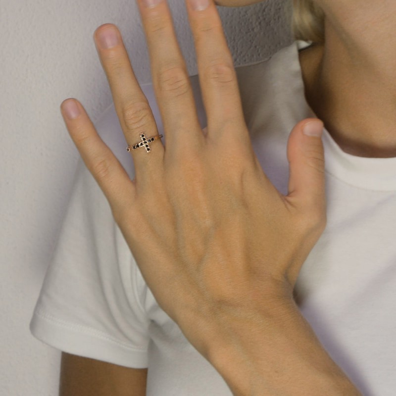 Anello Vescovile Argento 925 Croce Dorata | Vendita Online Su - Foto 2