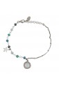 Bracciale Dvccio Iris Pietre Blu Verde Argento Lettera I Donna ELZ90FM