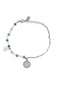 Bracciale Dvccio Iris Pietre Blu Verde Argento Lettera O Donna U9QKIFM