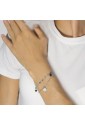 Bracciale Dvccio Iris Due Fili Pietre Blu Verde Argento Lettera R Donna JQUS0FM