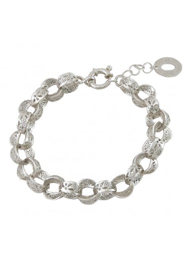 Bracciale Morbido Argento Maglia Rolo Lavorazione Filigrana Fantasia Monile K46SXFM