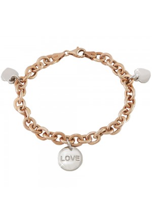 Bracciale Argento Love Trend Rosa Fantasia Monile 9AGXKFM