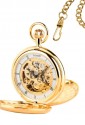 Orologio Lowell Tasca Savonette Scheletrato Meccanico Gold Numeri Romani Byron Regalo Matrimonio PO8116