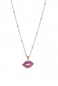 Collana Bocca Cristalli Fuxia Argento Laminato Rosa Fantasia Monile O2MPYFM