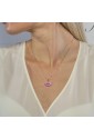 Collana Bocca Cristalli Fuxia Argento Laminato Rosa Fantasia Monile O2MPYFM