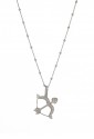 Collana Girocollo Charm Arco Freccia Cupido Angelo Argento Silver Cristalli Fantasia Monile T3KK3FM