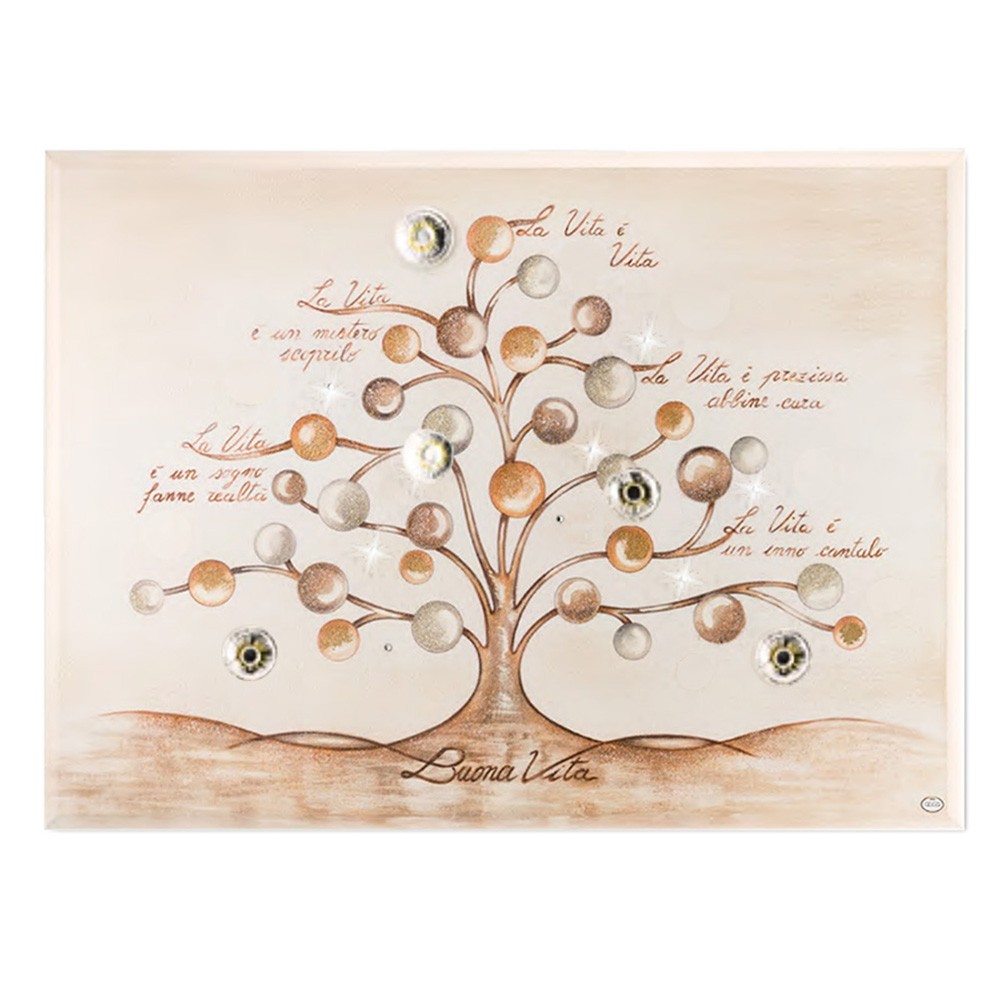 Anello In Ossidiana Con Albero Della Vita - Luna Piena, Placcato Platino, Regolabile - Foto 5