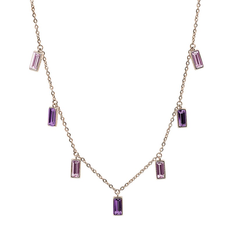 Collana Girocollo Brosway Chant In Acciaio Con Luna, Stelle E Cristalli Swarovski - BAH06, Finitura Oro 14K
