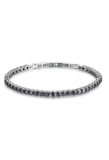 Brosway Bracciale Tennis Desideri BEI070 – Doppio Filo Acciaio 304 Con Cristalli Indicolite E Zirconi Ruby, Oro 14K