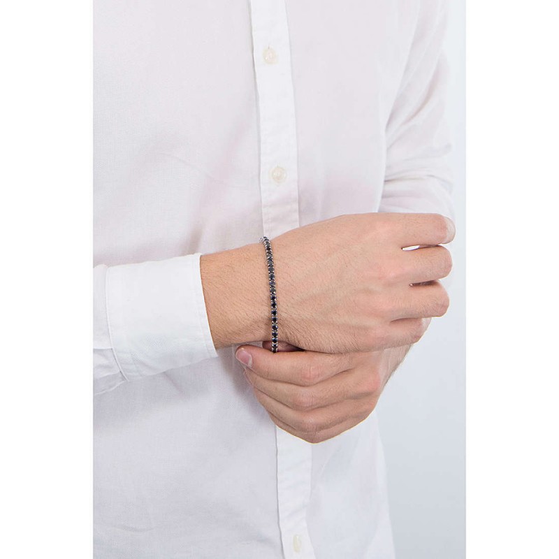 Bracciale tennis doppio filo con catena figaro da donna BEI070 di