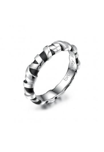 Anello Uomo Brosway Collezione Stoneage Misura 25 Acciaio Satinato Pvd Nero Gioielli Man BOG32D