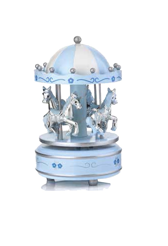 Blu RoadRoma Carillon in giostra in Legno Carillon Giocattoli per Bambini Carillon Musicale a Carica Regalo 