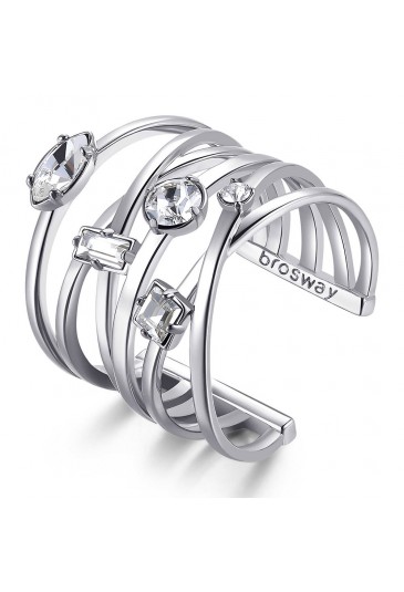 Anello Fascia Brosway Affinity Ottone Cristallo Swarovski Misura 14 BFF124B