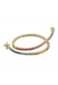 Bracciale Tennis Cristalli Multicolor Arcobaleno Argento Gold Fantasia Monile TEBCAFM