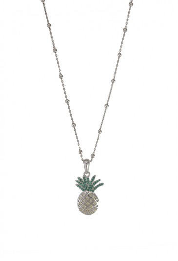 Collana Girocollo Ananas Cristalli Multicolor Arcobaleno Argento Fantasia Monile D5KD7FM