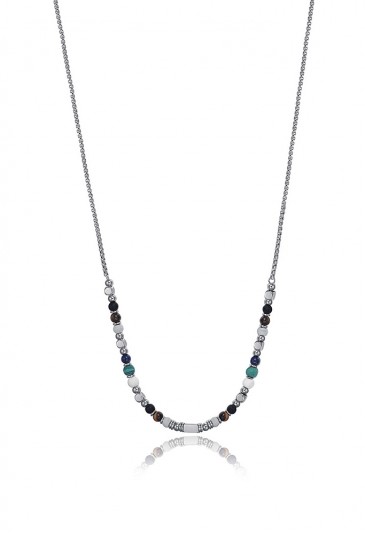 Collana Girocollo Luca Barra Uomo Acciaio Pietre Multicolor CL234