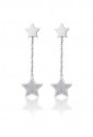 Orecchini Lunghi Con Pendente Stella Acciaio Glitter Luca Barra OK1054