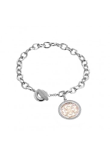 Bracciale Mediterraneo Quadrifoglio Argento Rose Cristalli 7PXS5FM