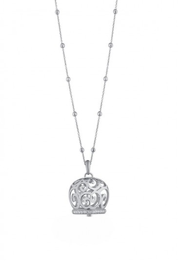 Collana Lunga Campana Bells Argento Cristalli Portafortuna Mediterraneo CM10AC02