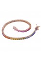 Bracciale Tennis Arcobaleno Argento Rose Fantasia Monile E3Z4PFM