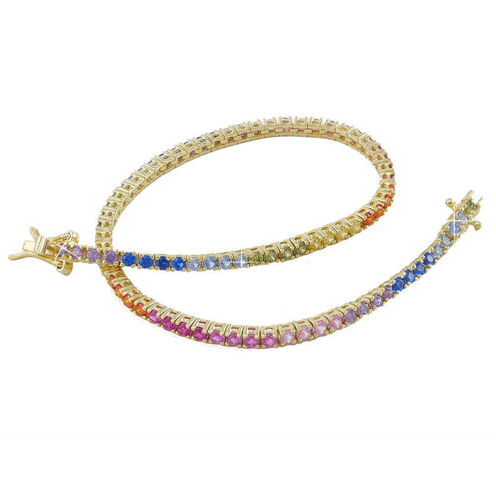 Bracciale vintage in argento sterling con smalto multicolore niello