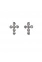 Orecchini A Lobo Croce Argento Silver Cristalli Bianchi Agios AGI128/O-AB