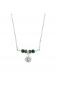 Collana Ciondolo Occhio Incisione Eccezionale Awesome Pietre Agata Verde Acciaio Tres Jolie Brosway TVP7RFM