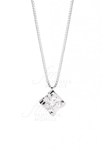 Collana Donna Punto Luce Diamante Naturale Oro 18kt Modello Maria Teresa Recarlo P30PX350/015