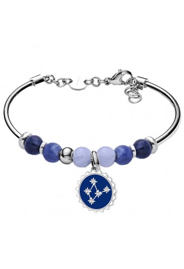 Bracciale Rigido Segno Zodiacale Vergine Virgo Pietre Naturali Cristalli Swarovski Acciaio Tres Jolie Brosway C1YQ4FM