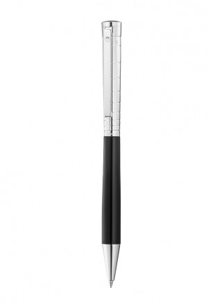 Penna Sfera Argento Nero Lucido Incisione Personalizzata Xetra Waldmann 0018