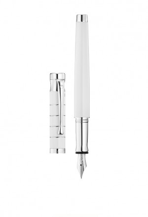 Penna Stilografica Argento Bianco Lucido Incisione Personalizzata Tango Waldmann 0013-F