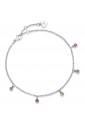 Cavigliera Luca Barra Donna Cristalli Colorati Acciaio Silver CV109