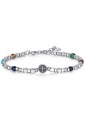 Bracciale Luca Barra Uomo Pietre Colorate Croce Acciaio BA1139