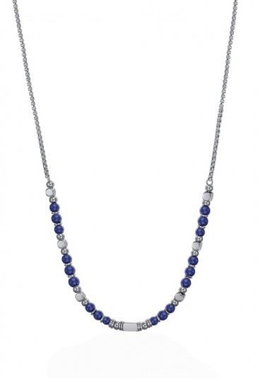 Collana Luca Barra Acciaio Pietre Blu CL232