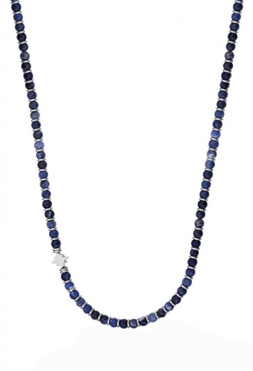 Collana Luca Barra Acciaio Pietre Blu CL238