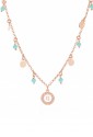 Collana Girocollo Dvccio Dvccio Venere Argento Rosa Charms Lettera G Pietra Turchese B4QWXFM