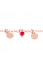Collana Girocollo Dvccio Venere Argento Rosa Charms Lettera E Pietra Rossa YS9KFFM