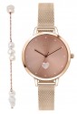 Kit Orologio + Bracciale Oui&Me Donna Petite Amourette Quadrante Cuore Acciaio Rosa ME010194