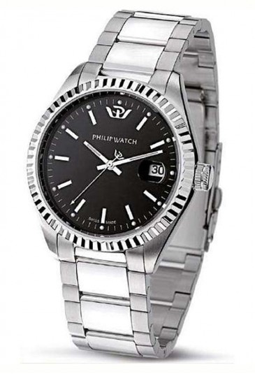 Orologio Philip Watch Solo Tempo Datario Acciaio Uomo Elegante Classic