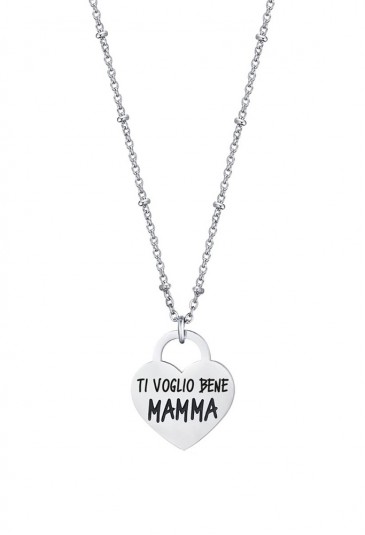 Collana Luca Barra Acciaio Cuore Ti Voglio Bene Mamma CK1480