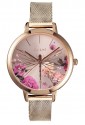 Orologio Oui&Me Donna Fleurette Quadrante Rosa Fiori Erbe Libellula Cinturino Acciaio ME010103