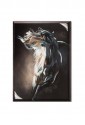 Quadro Cavallo Bianco Argento Legno Misura 25X33 Regalo Matrimonio Acca QD.575