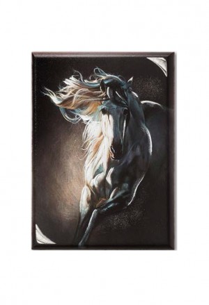 Quadro Cavallo Bianco Argento Legno Misura 25X33 Regalo Matrimonio Acca QD.575