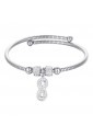 Bracciale Luca Barra Acciaio infinito Cristalli Bianchi BK1943