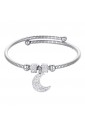 Bracciale Semirigido Donna Acciaio Charm Luna Cristalli Bianchi Luca Barra BK1942