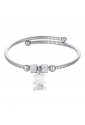 Bracciale Luca Barra Acciaio Orsetto Cristalli Bianchi BK1946