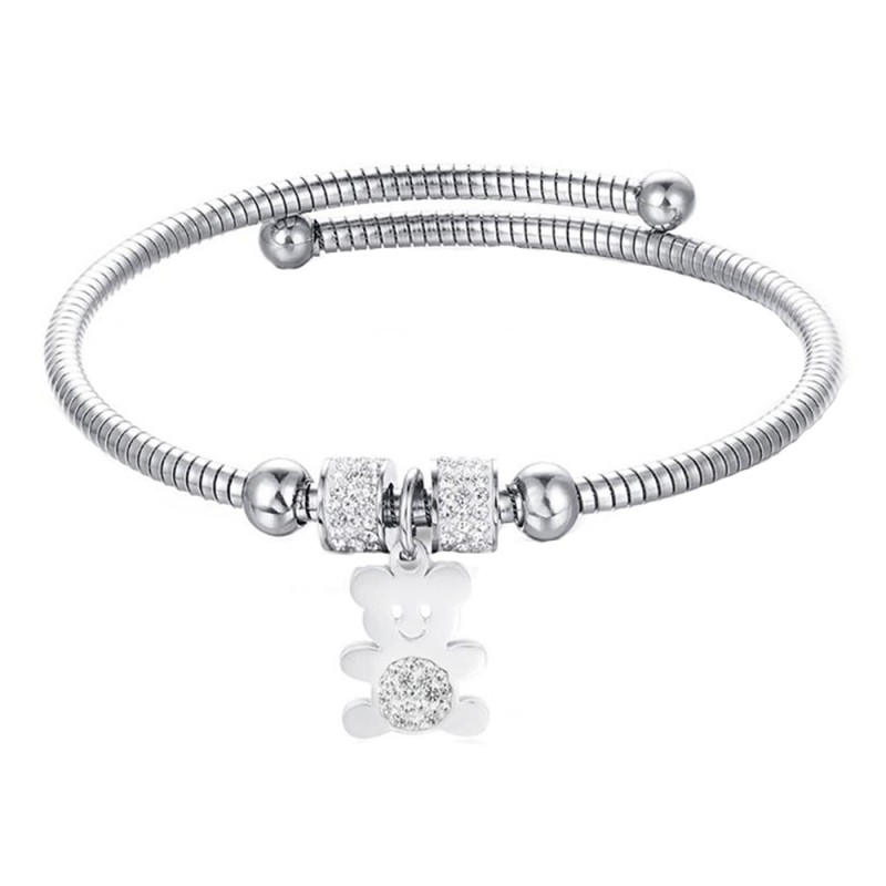 Bracciale Rigido Con Teschio E Cristallo Per Donna – Regolabile In Corda Di Cera, 20 Cm, Fatto A Mano