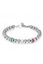 Bracciale Uomo Sfere Acciaio Lucido Tricolore Bandiera Italia Limited Edition Collezione Dice Brosway LTD04